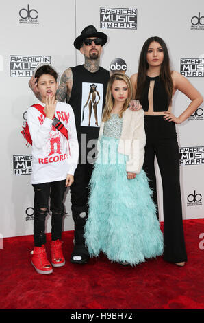 November 2016. 19th Nov, 2016. Los Angeles, California - Landon Asher Barker, Travis Barker, Alabama Luella Barker, Atiana de la Hoya. 2016 American Music Awards held at Microsoft Theater. Photo Credit: PMA/AdMedia © Pma/AdMedia/ZUMA Wire/Alamy Live News Stock Photo