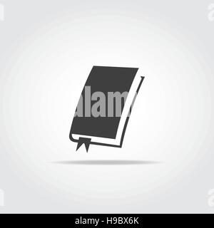 Simple book with bookmark icon in black color. Stock Vector