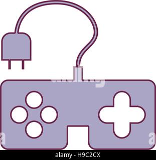 contour remote control games in light purple color vector illustration Stock Vector