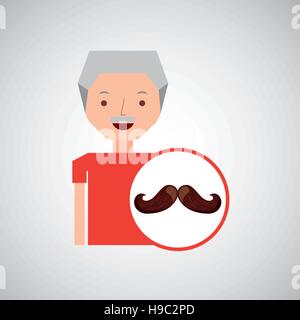 old man fathers day mustache vector illustration eps 10 Stock Vector