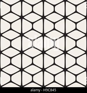 Vector Seamless Black And White Rounded Shapes Pattern Stock Vector