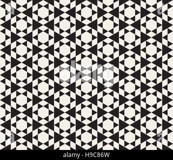 Vector Seamless Black And White Triangle Tessellation Pattern Stock Vector