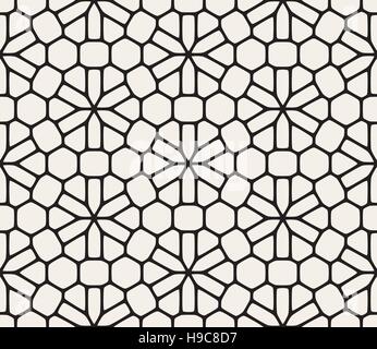 Vector Seamless Black and White Rounded Line Spiral Cross Pattern Stock ...