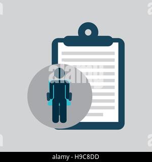 silhouette sitting business clipboard icon vector illustration eps 10 Stock Vector