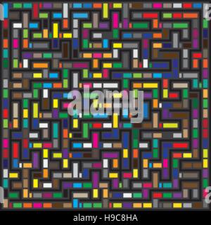 Vector Multicolor Maze Geometric Pattern Stock Vector
