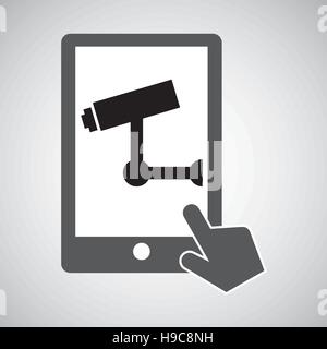 data protection smartphone surveillance camera vector illustration eps 10 Stock Vector