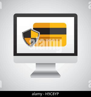 online protection digital credit card bank vector illustration eps 10 Stock Vector