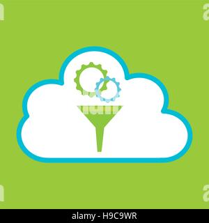 cloud computing gear funnel vector illustration eps 10 Stock Vector