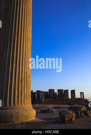 Ancient columns in the gate of all nations in persepolis, Fars province, Marvdasht, Iran Stock Photo