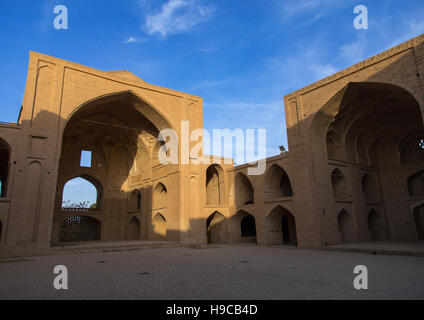 Jameh mosque iwan courtyard, Isfahan province, Ardestan, Iran Stock Photo