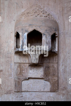 Lamp for candles inside jameh mosque, Isfahan province, Ardestan, Iran Stock Photo