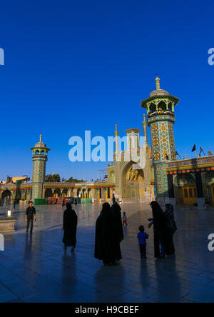 Pilgrims in fatima al-masumeh shrine during muharram, Central county, Qom, Iran Stock Photo
