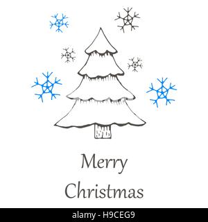 vector Christmas and new year hand drawn icon Stock Vector
