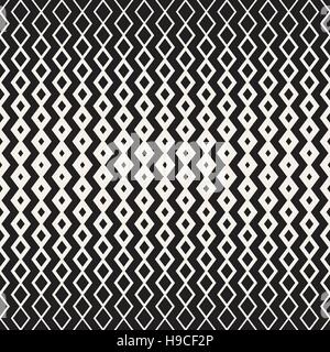 Hand Drawn Horizontal Wavy ZigZag Lines. Vector Seamless Black and White Pattern. Stock Vector