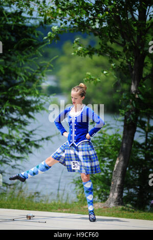 Highland dance competition at the Highland Games in Haliburton, Ontario, Canada Stock Photo