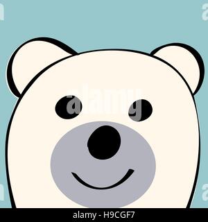 White Bear funny cartoon animal toy. Stock Vector