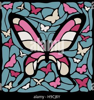 Abstract butterfly in muted colors Stock Vector