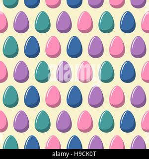 Seamless vector pattern with multicolored eggs. Easter background. Stock Vector