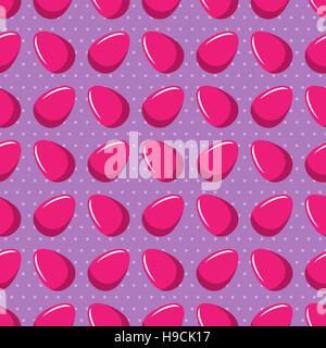 Seamless vector pattern with eggs on dotted background. Easter background. Stock Vector
