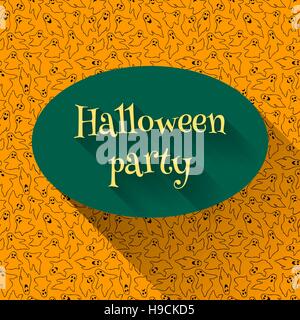 Colorful background for a Halloween party invitation or flyer, eps10. Seamless pattern with friendly ghosts. Stock Vector