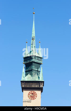 Znojmo (Znaim): Town Hall Tower, , Jihomoravsky, Südmähren, South Moravia, Czech Stock Photo