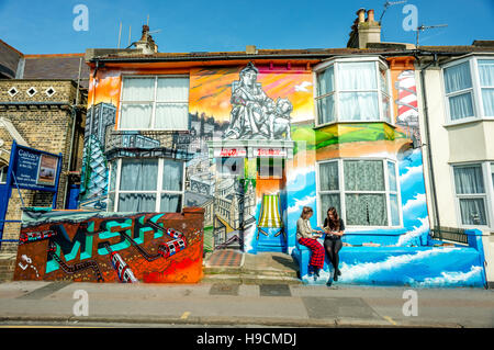 Unusual house painting in Brighton Stock Photo