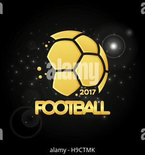 Football championship banner. Vector illustration of abstract golden soccer ball for your design Stock Vector