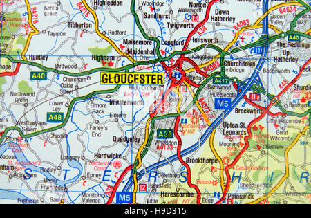 Road Map Of Gloucester England H9d315 
