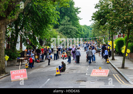 A street party celebrating the marriage of Prince William and Kate Middleton in April 2011, North London, UK Stock Photo