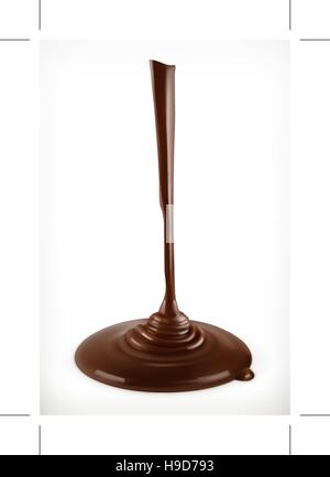 Flowing chocolate, vector graphic element, mesh Stock Vector