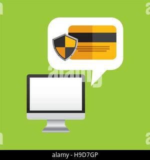 online protection digital credit card bank vector illustration eps 10 Stock Vector