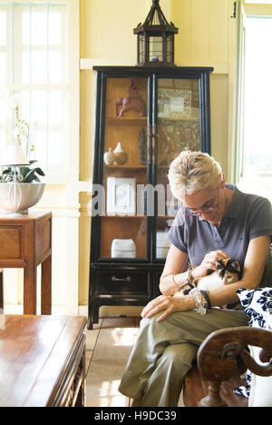 Australian hotelier Narelle McMurtrie at her resort BonTon on the island of Langkawi in Malaysia. Stock Photo