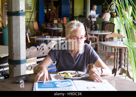 Australian hotelier Narelle McMurtrie at her Langkawi resort Bon Ton, Malaysia. Stock Photo