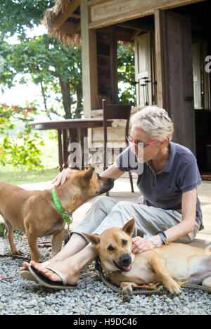 Australian hotelier Narelle McMurtrie at her resort BonTon on the island of Langkawi in Malaysia. Stock Photo