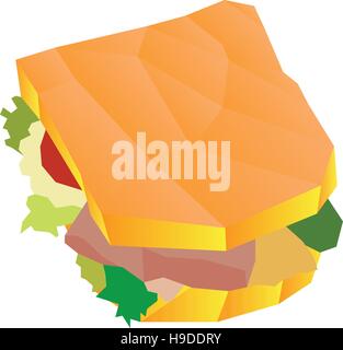 Isolated geometrical sandwich, Fast food vector illustration Stock Vector