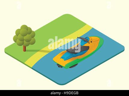 jet ski waverunner vector Stock Vector