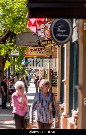 General street view (Higuera Street) in San Luis Obispo, California, USA Stock Photo