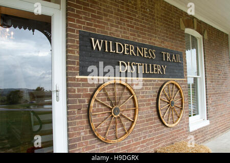 Danville, KY, USA - October 20, 2016 :  Signage in front of Wilderness Trail Distillery. Stock Photo