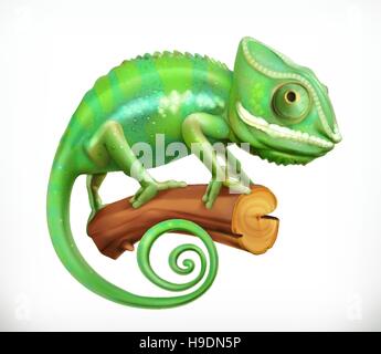Chameleon. 3d vector icon Stock Vector