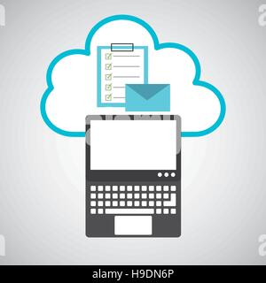 pc cloud email checklist digital web vector illustration eps 10 Stock Vector