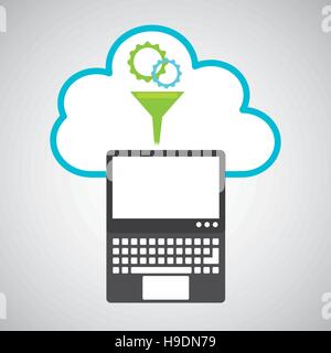 cloud computing gear funnel vector illustration eps 10 Stock Vector