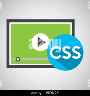 web development video player css vector illustration eps 10 Stock Vector