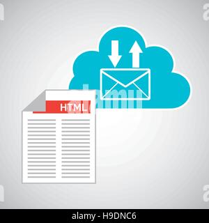 cloud technology web language email vector illustration eps 10 Stock Vector