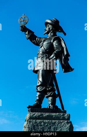 Statue of French explorer Samuel de Champlain Nepean Point Ottawa Ontario Canada Stock Photo