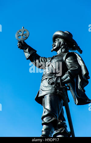 Statue of French explorer Samuel de Champlain Nepean Point Ottawa Ontario Canada Stock Photo