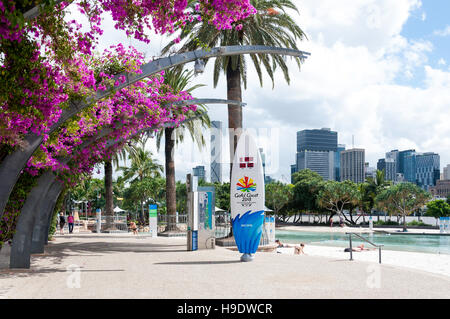 Boardwalk at Streets Beach, South Bank Parklands, South Bank, Brisbane, Queensland, Australia Stock Photo