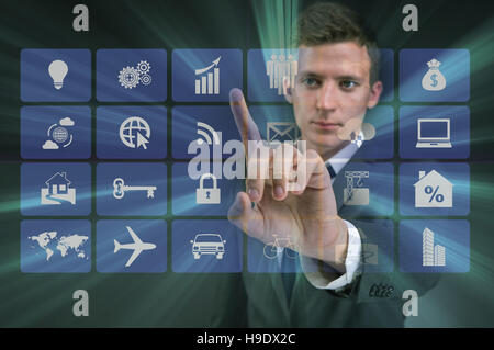 Businessman in modern business concept Stock Photo