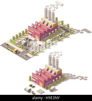 Vector isometric low poly factory Stock Vector