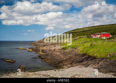 The rugged coastline near the Cape Spear Lighthouse National Historic Site, Newfoundland and Labrador, Canada. Stock Photo