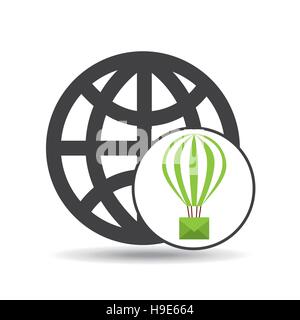 globe post email balloon icon vctor illustration eps 10 Stock Vector